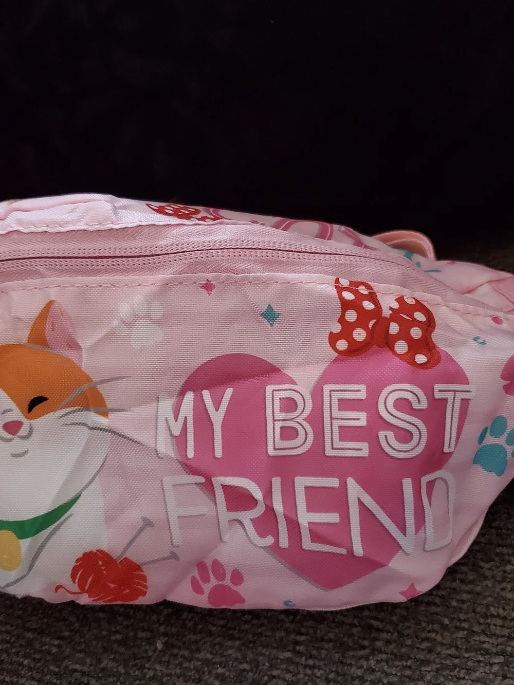 Disney Pink 'My Cat' Convertable Waist/crossbody Bag with Playful Graphics